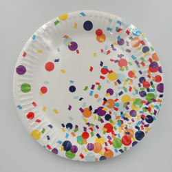 Disposable paper plates Confetti - 18 cm, 8 pcs.
