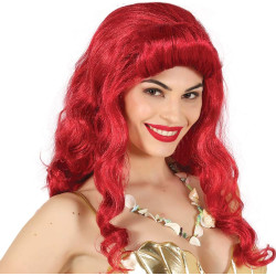 Ilgos rožinės jūros princesės sirenos perukas