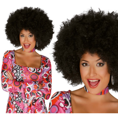 Juodas afro stiliaus perukas moterims