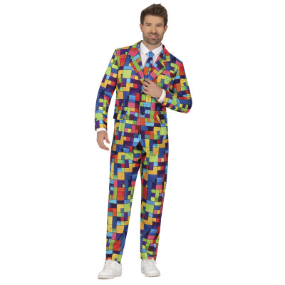 Spalvotas kostiumas langeliais vyrams
