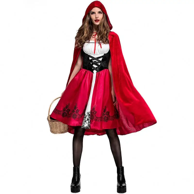 Little Red Riding Hood Costume for Women – Dress with Hooded Cape