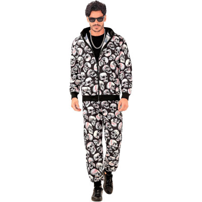 Rock the Look: Bold Skulls Print Tracksuit for Adults