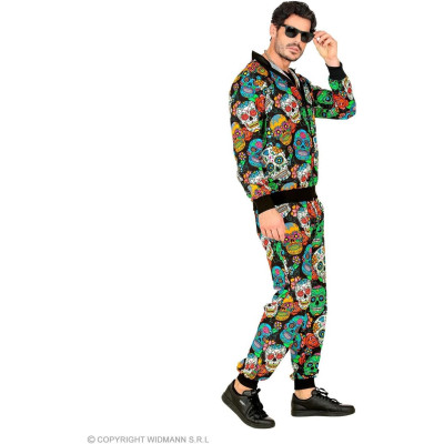 Ryškus kaukolės spaudinių sportinis kostiumas suaugusiems: išsiskirkite stilingai!