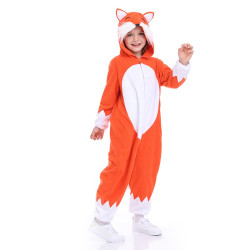 Fox Costume for Kids with Hood – Animal Jumpsuit
