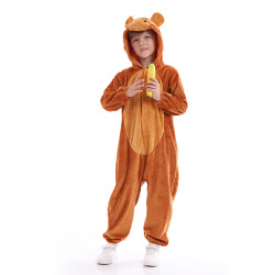 Monkey Costume for Kids – Animal Jumpsuit with Hood