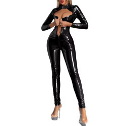 Ilgo rankinio juodo kombinezono moterims