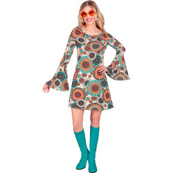 Groovy 60-ųjų Hipo suknelė moterims: Įsiklausykite į retro vibruojančias nuotaikas!