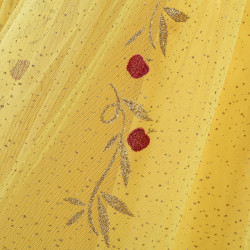 Užburianti geltona ir juoda princesės suknelė mažoms mergaitėms