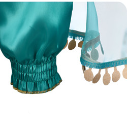 Užburiantis mėlyno-auksinis princesės kostiumas mergaitėms: Blizga kaip karališkumas!