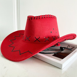 Spice Up Your Carnival Look with a Bold Red 'Cowboy' Hat for Adults!