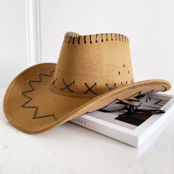 Ride in Style: Light Brown 'Cowboy' Carnival Hat for Adults