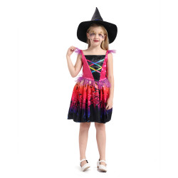 Witch Costume for Girls with Hat – Halloween Outfit