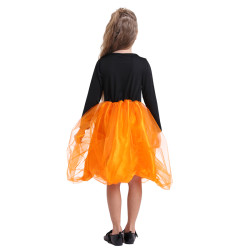 Pumpkin Witch Costume for Girls – Halloween Dress with Hat