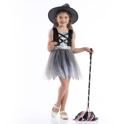 Spider Witch Costume for Girls – Halloween Dress with Hat