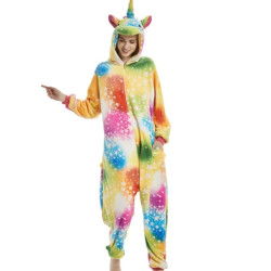 Colorful Unicorn Costume for Kids and Adults – Hooded Jumpsuit