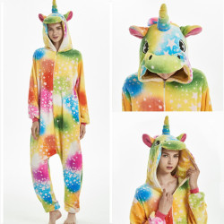 Colorful Unicorn Costume for Kids and Adults – Hooded Jumpsuit
