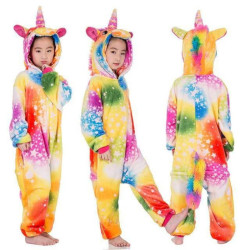 Colorful Unicorn Costume for Kids and Adults – Hooded Jumpsuit