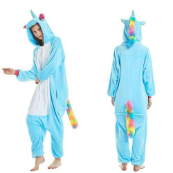 Blue Unicorn Costume for Kids and Adults – Hooded Jumpsuit