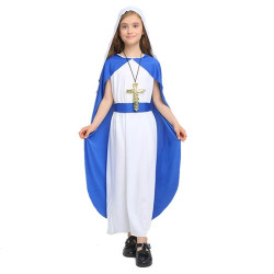 Marijos Kostiumas Mergaitėms – Karnavalinis Religinis Kostiumas