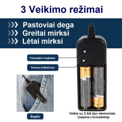 Švytinti LED kaukė su žalia šviesa