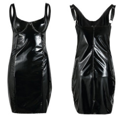 Juoda latekso stiliaus suknelė