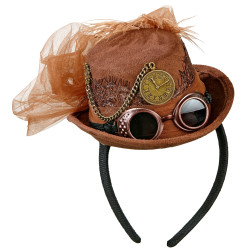 Steampunk plaukų lankelis "Mini kepurė"