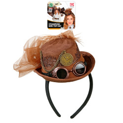 Steampunk plaukų lankelis "Mini kepurė"