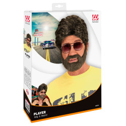 Rudas perukas su barzda