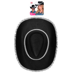 Juoda kaubojiška kepurė su blizgučiais