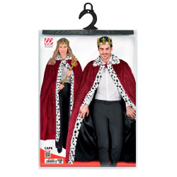 Bordo spalvos karališkasis apsiaustas suaugusiems, 140 cm