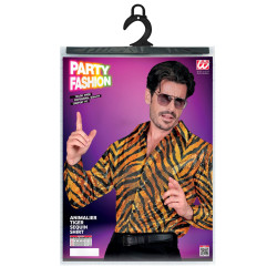 Vakarėlių blizgantys tigriniai marškiniai vyrams