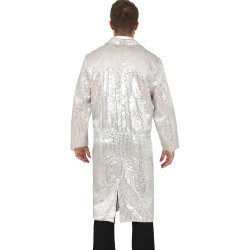 Frakas su blizgučiais suaugusiems (sidabrinis)