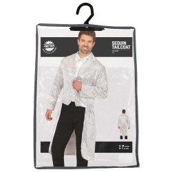 Frakas su blizgučiais suaugusiems (sidabrinis)