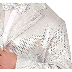 Frakas su blizgučiais suaugusiems (sidabrinis)