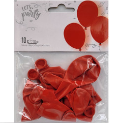 Red Balloons, 10 pcs., 8 inches