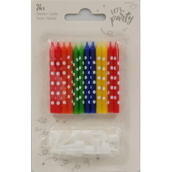 Gimtadienio žvakės su taškeliais