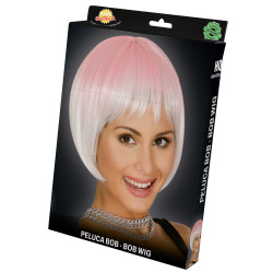 Trumpas rožinis perukas