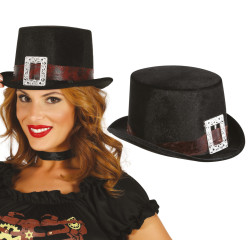 Juoda aksominė skrybėlė