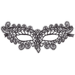 Juodos spalvos siuvinėta kaukė