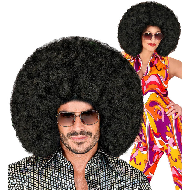 Didelis juodas afro perukas