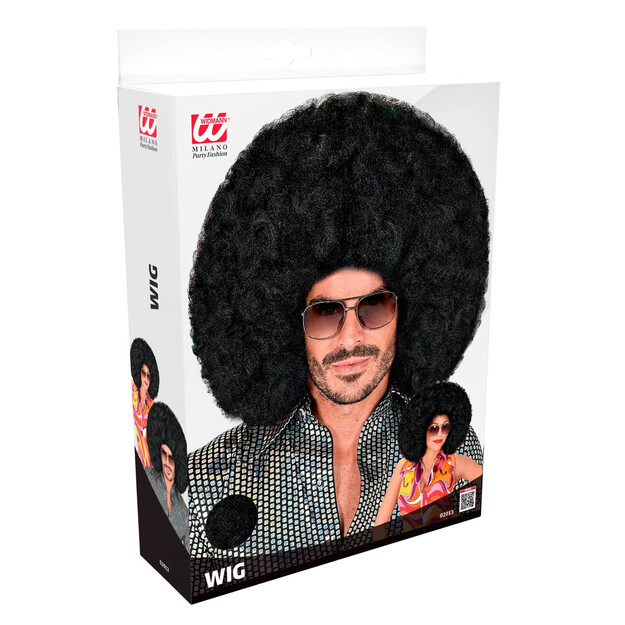Didelis juodas afro perukas