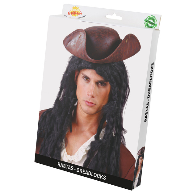 Rasta  juodos spalvos perukas