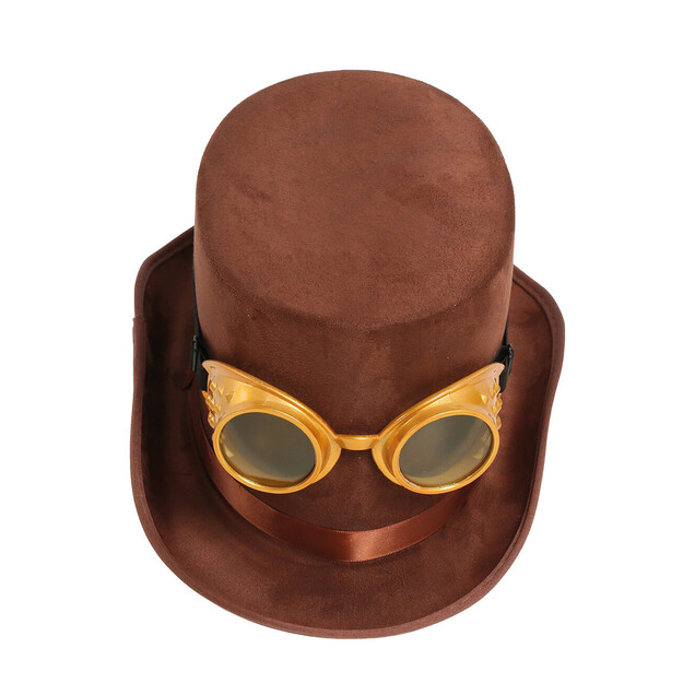 Steampunk skrybėlė su akiniais