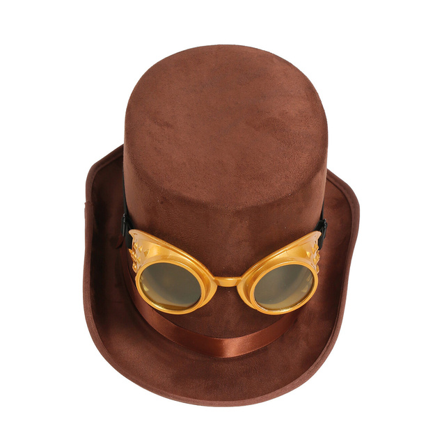 Steampunk skrybėlė su akiniais