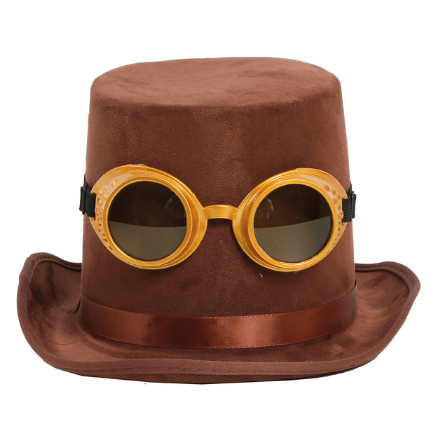 Steampunk skrybėlė su akiniais