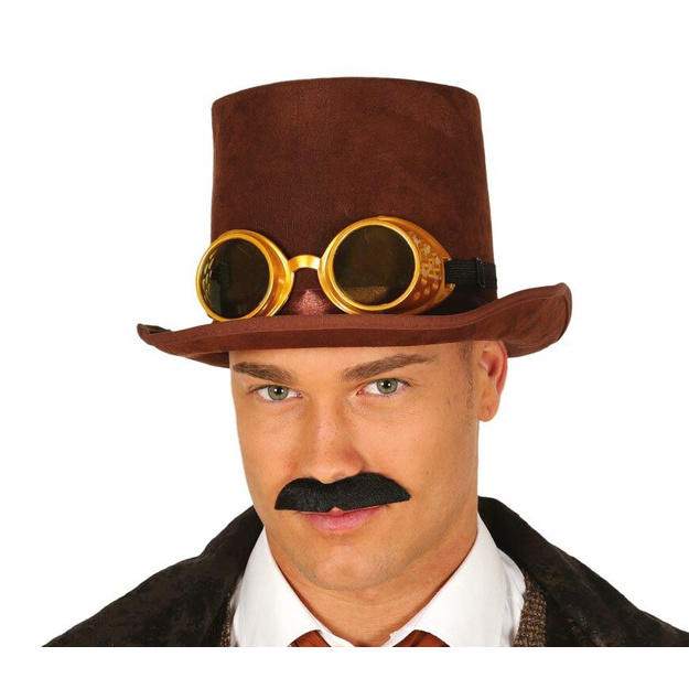 Steampunk skrybėlė su akiniais