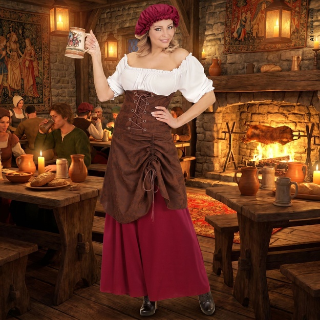 Burvīgs Krogu Meitenes Kostīms Sievietēm: Soli Atpakaļ Laikā ar Stilu!