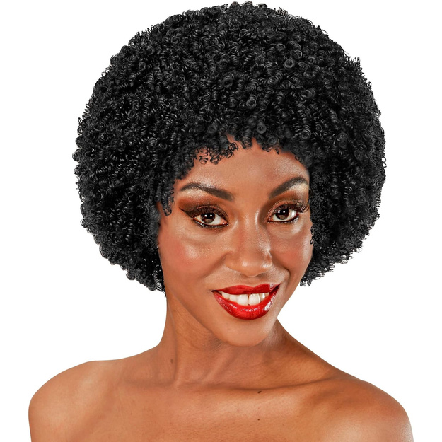 Juodas &bdquo;Afro&ldquo; stiliaus perukas