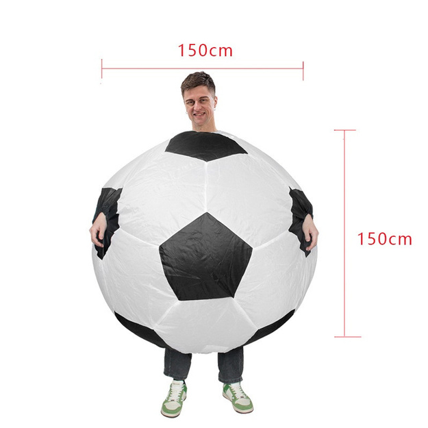 Pripučiamas futbolo kamuolio kostiumas suaugusiems