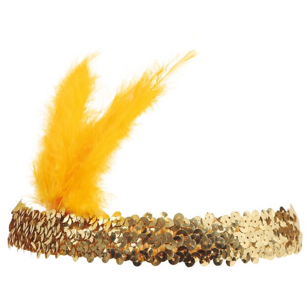 Auksinė Čarlstono tiara su plunksna